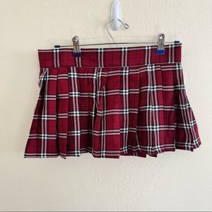 Sprit Halloween Costume Cosplay Plaid Mini Skirt - Velcro - Small